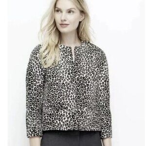 NWT Ann Taylor Petite Anytime Anywhere Leopard Print Cropped Blazer